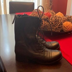 Leather combat style boots